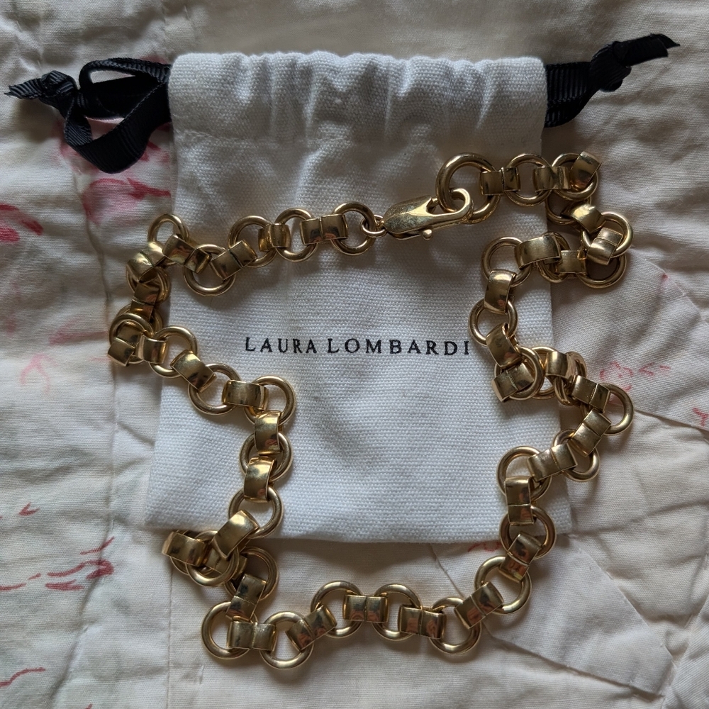 14k Gold Plated Link Necklace Laura Lombardi